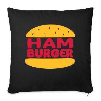 Hamburgers - the original burger! - Sofa pillowcase 17,3'' x 17,3'' (45 x 45 cm) - black - Front