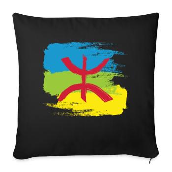 Amazigh Flag (Artistic variant) - Sofa pillowcase 17,3'' x 17,3'' (45 x 45 cm) - black - Front