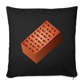 Mur de briques Briques de briques pour la construction de murs - Housse de coussin décorative 45 x 45 cm - noir - Devant