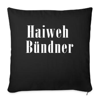 Haiweh Bündner - Sofakissenbezug 45 x 45 cm - Schwarz - Vorne