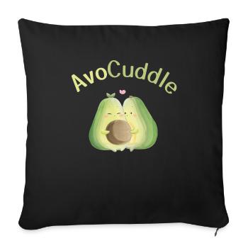 AvoCuddle I Sweet, avocats câlins - Housse de coussin décorative 45 x 45 cm - noir - Devant