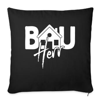 Builder - Building a house Build a house - Sofa pillowcase 17,3'' x 17,3'' (45 x 45 cm) - black - Front