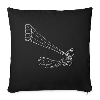 Kitesurfer kitesurf - Housse de coussin décorative 45 x 45 cm - noir - Devant