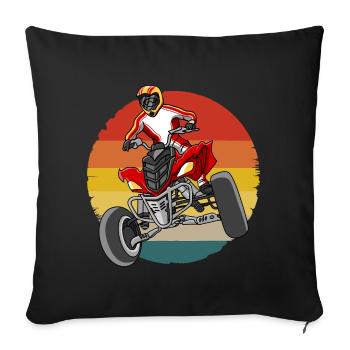 Quad vintage quad rider offroad biker - Sofa pillowcase 17,3'' x 17,3'' (45 x 45 cm) - black - Front