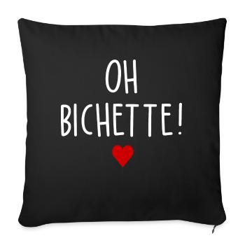 oh bichette - Housse de coussin décorative 45 x 45 cm - noir - Devant