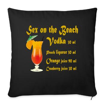Cocktail "Sex On The Beach" (sexe sur la plage) - Housse de coussin décorative 45 x 45 cm - noir - Devant