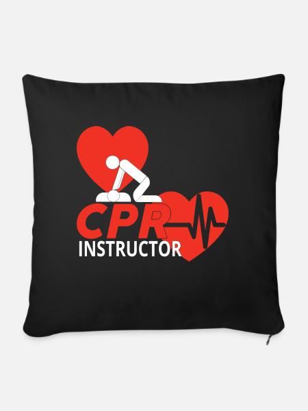 CPR INSTRUCTOR - Sofakissenbezug 45 x 45 cm - Schwarz
