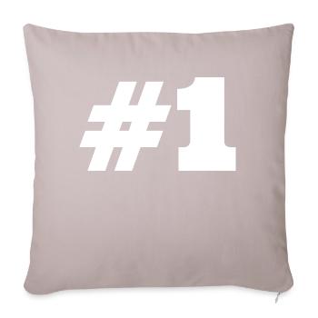 #1 Number 1 - Sofa pillowcase 17,3'' x 17,3'' (45 x 45 cm) - light taupe - Front