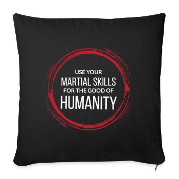Wing chun Wingtsun MMA Arts martiaux - Housse de coussin décorative 45 x 45 cm - noir - Devant