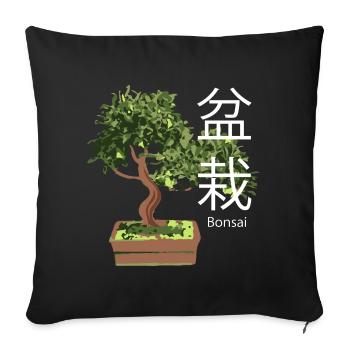 Bonsai Tree Plants - Sofa pillowcase 17,3'' x 17,3'' (45 x 45 cm) - black - Front