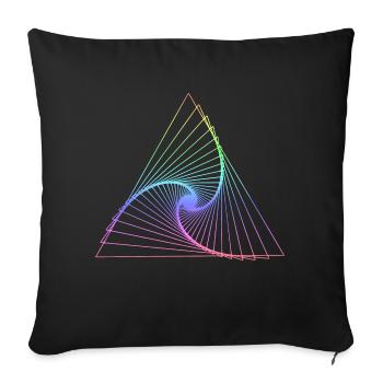 triangle rainbow - Sofa pillowcase 17,3'' x 17,3'' (45 x 45 cm) - black - Front