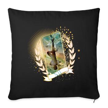 1000 tarots carte de tarot le pendu - Housse de coussin décorative 45 x 45 cm - noir - Devant