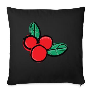 fruits de baies d’airelles - Housse de coussin décorative 45 x 45 cm - noir - Devant