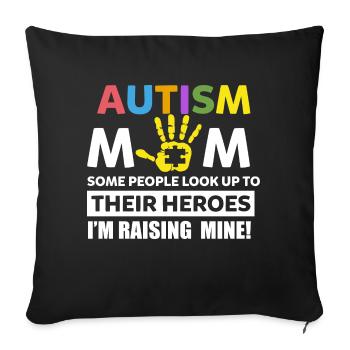 autism - Sofa pillowcase 17,3'' x 17,3'' (45 x 45 cm) - black - Front