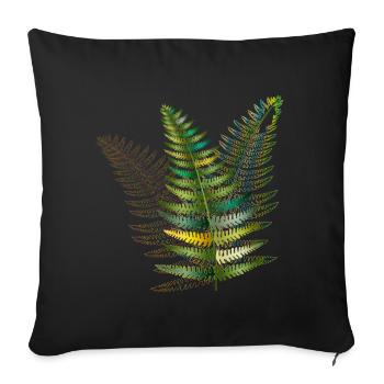 filigranes Trio de fougères de couleurs vives délicates - Housse de coussin décorative 45 x 45 cm - noir - Devant