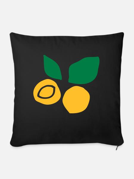 Aprikosenfrucht c2 - Sofakissenbezug 45 x 45 cm - Schwarz