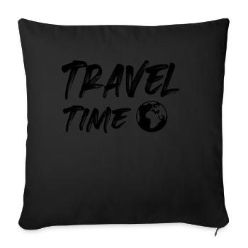 travel time - Sofa pillowcase 17,3'' x 17,3'' (45 x 45 cm) - black - Front