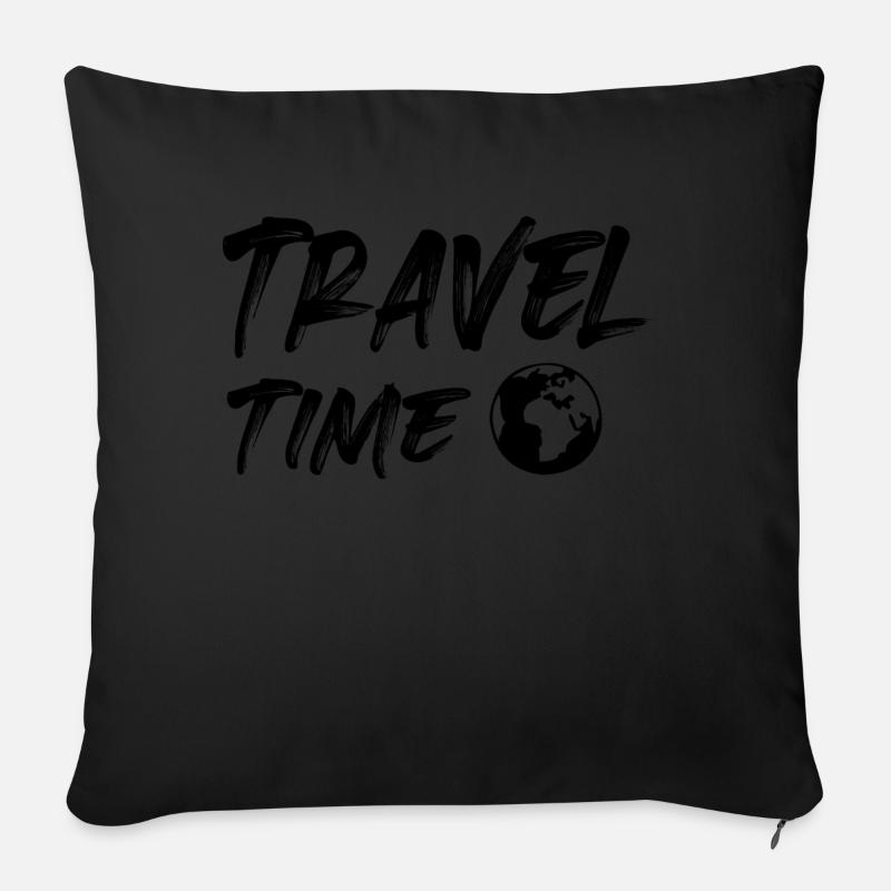 travel time - Sofakissenbezug 45 x 45 cm - Schwarz