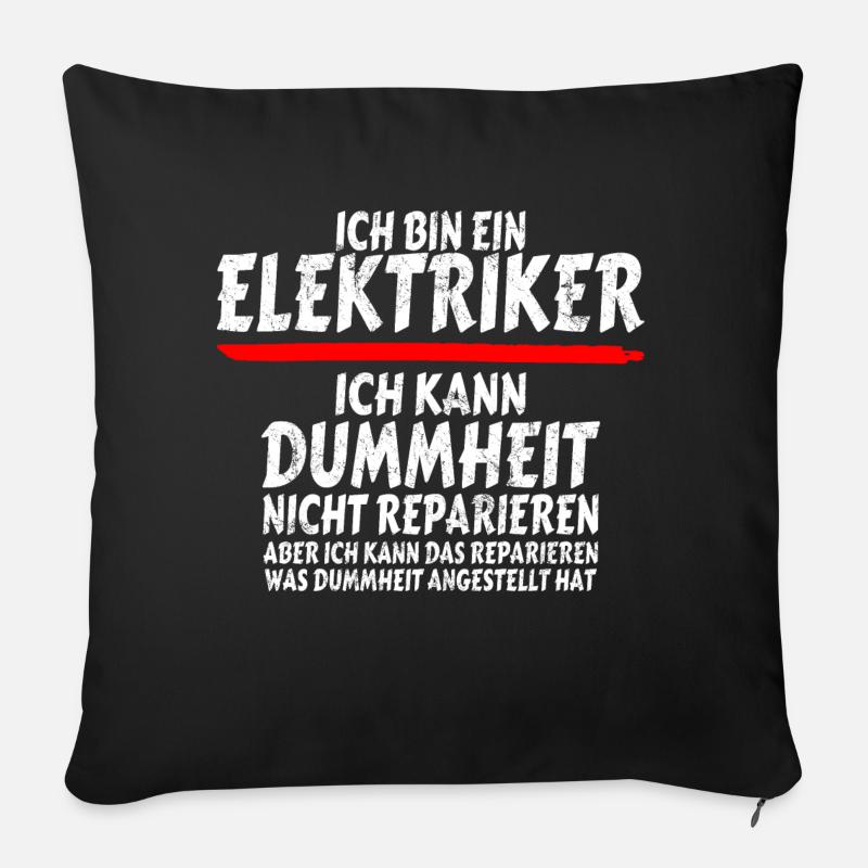 Elektriker Strom Elektroniker Majestät Watt Volt - Sofakissenbezug 45 x 45 cm - Schwarz