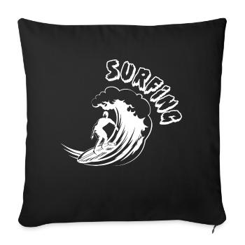 Vague Surf Surf Surf Surf Surfer - Housse de coussin décorative 45 x 45 cm - noir - Devant
