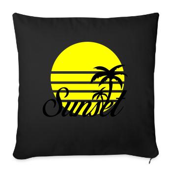 Sunset - Sofa pillowcase 17,3'' x 17,3'' (45 x 45 cm) - black - Front