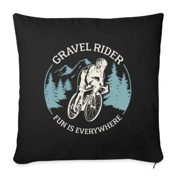 Gravel Rider Gravel Bike Vélo de course Hors route Vélo - Housse de coussin décorative 45 x 45 cm - noir - Devant
