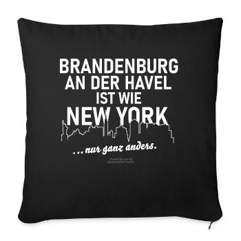 Brandenburg an der Havel - Sofakissenbezug 45 x 45 cm - Schwarz - Vorne