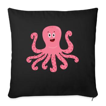 Oktopus - Sofakissenbezug 45 x 45 cm - Schwarz - Vorne
