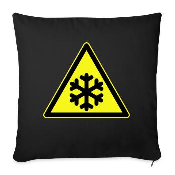 Cold Warning, Cold Warning - Sofa pillowcase 17,3'' x 17,3'' (45 x 45 cm) - black - Front
