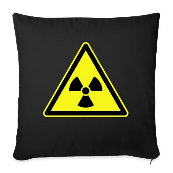 Nukleare Strahlung, Warnung Ionisierende Strahlung - Sofakissenbezug 45 x 45 cm - Schwarz - Vorne