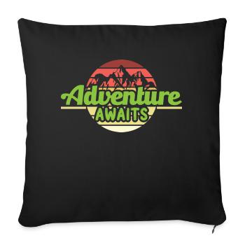 ADVENTURE AWAITS by The Manzanita´s - Sofakissenbezug 45 x 45 cm - Schwarz - Vorne