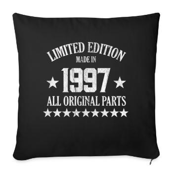 Vintage millésime 1997 anniversaire cadeau - Housse de coussin décorative 45 x 45 cm - noir - Devant
