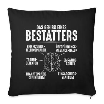Bestatter Totengräber Leichenbestatter Mortician - Sofakissenbezug 45 x 45 cm - Schwarz - Vorne