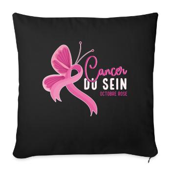 Ruben Rose De Sensibilisation Au Cancer Du Sein - Housse de coussin décorative 45 x 45 cm - noir - Devant