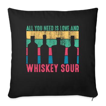 Cocktail All You Need Is Love And Whiskey Sour Bar - Sofakissenbezug 45 x 45 cm - Schwarz - Vorne