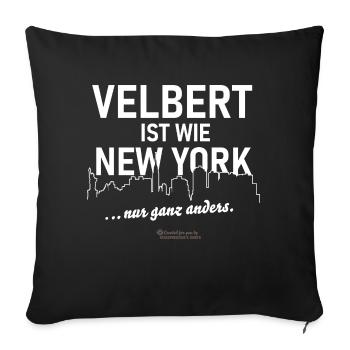 Velbert ist wie New York - Sofakissenbezug 45 x 45 cm - Schwarz - Vorne