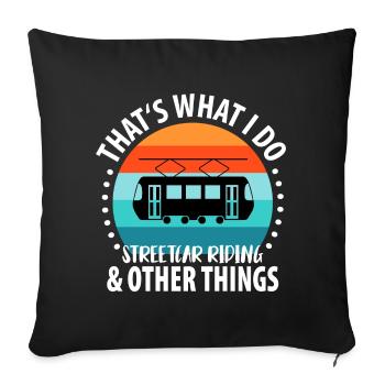 Tram Driver Tram Light Rail Tram - Sofa pillowcase 17,3'' x 17,3'' (45 x 45 cm) - black - Front