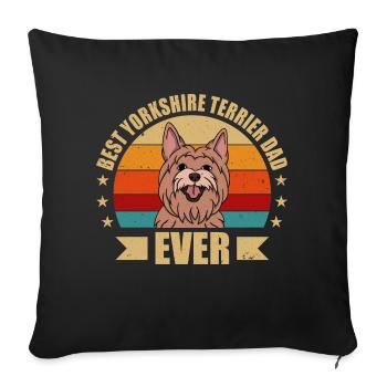MEILLEUR YORKSHIRE TERRIER Papa - Housse de coussin décorative 45 x 45 cm - noir - Devant