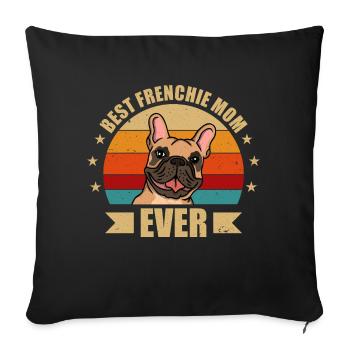 Meilleur(e) Français Bulldog Mama - Housse de coussin décorative 45 x 45 cm - noir - Devant