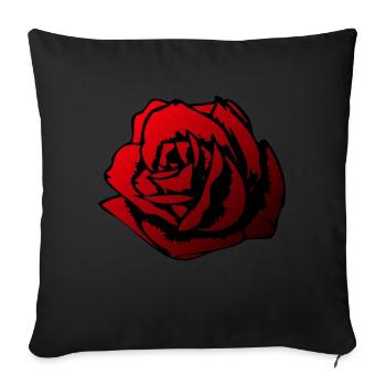 pink flower - Sofa pillowcase 17,3'' x 17,3'' (45 x 45 cm) - black - Front