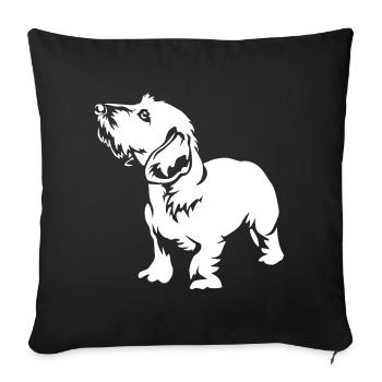 Dachshund "Black Edition" - Sofa pillowcase 17,3'' x 17,3'' (45 x 45 cm) - black - Front