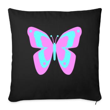 Schmetterling Falter Insekten Frühling Sommer bunt - Sofakissenbezug 45 x 45 cm - Schwarz - Vorne