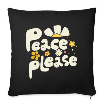 Peace Please - Frieden Bitte - Sofa pillowcase 17,3'' x 17,3'' (45 x 45 cm) - black - Front