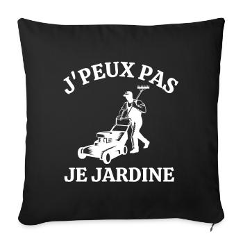 jardiner, jardinage, jardinier, paysagiste - Housse de coussin décorative 45 x 45 cm - noir - Devant