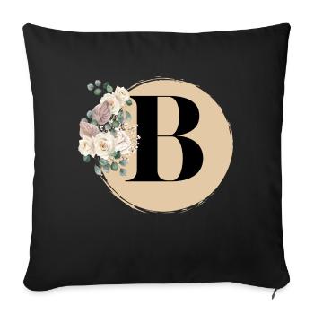 Buchstabe B - Sofakissenbezug 45 x 45 cm - Schwarz - Vorne
