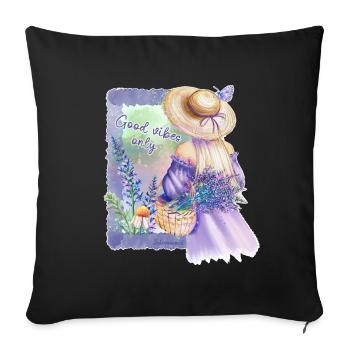 Fleurs Pastel GuteVibes - Housse de coussin décorative 45 x 45 cm - noir - Devant