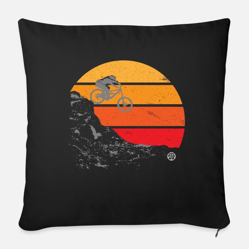 downhiller sunset - Sofakissenbezug 45 x 45 cm - Schwarz