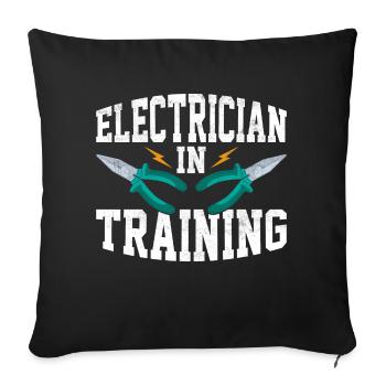 Électricien en formation Profession Electrical Eng - Housse de coussin décorative 45 x 45 cm - noir - Devant