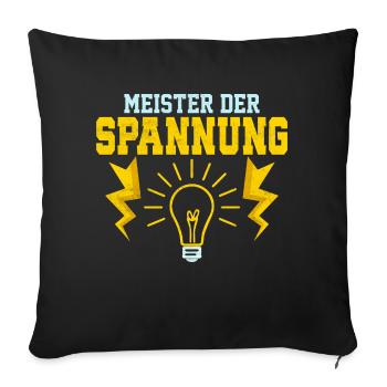 Meister der Spannung Elektriker Elektroniker - Sofakissenbezug 45 x 45 cm - Schwarz - Vorne
