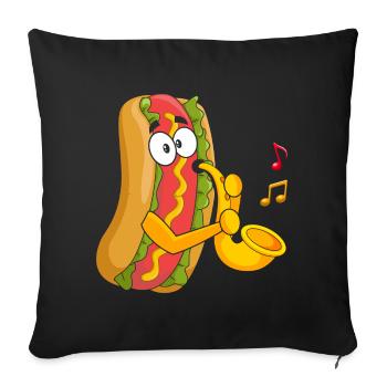 Saxophonist Saxophone Wurst Music Musician - Sofa pillowcase 17,3'' x 17,3'' (45 x 45 cm) - black - Front